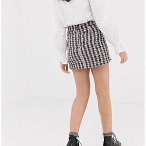 FORENZA GRAY TWEED WOOL MINI SKIRT